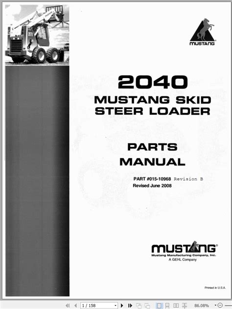 1997 mustang 2040 skid steer parts|mustang 2040 parts manual.